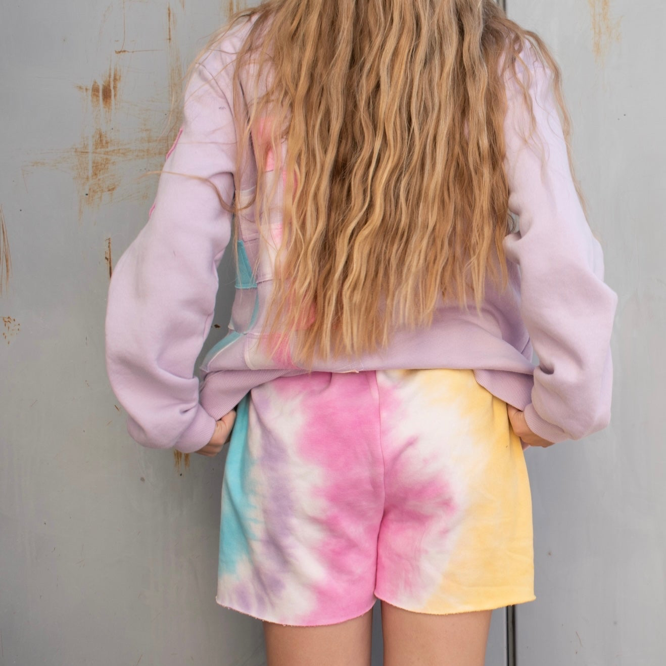 PASTEL CHECKERED TIE DYE SET