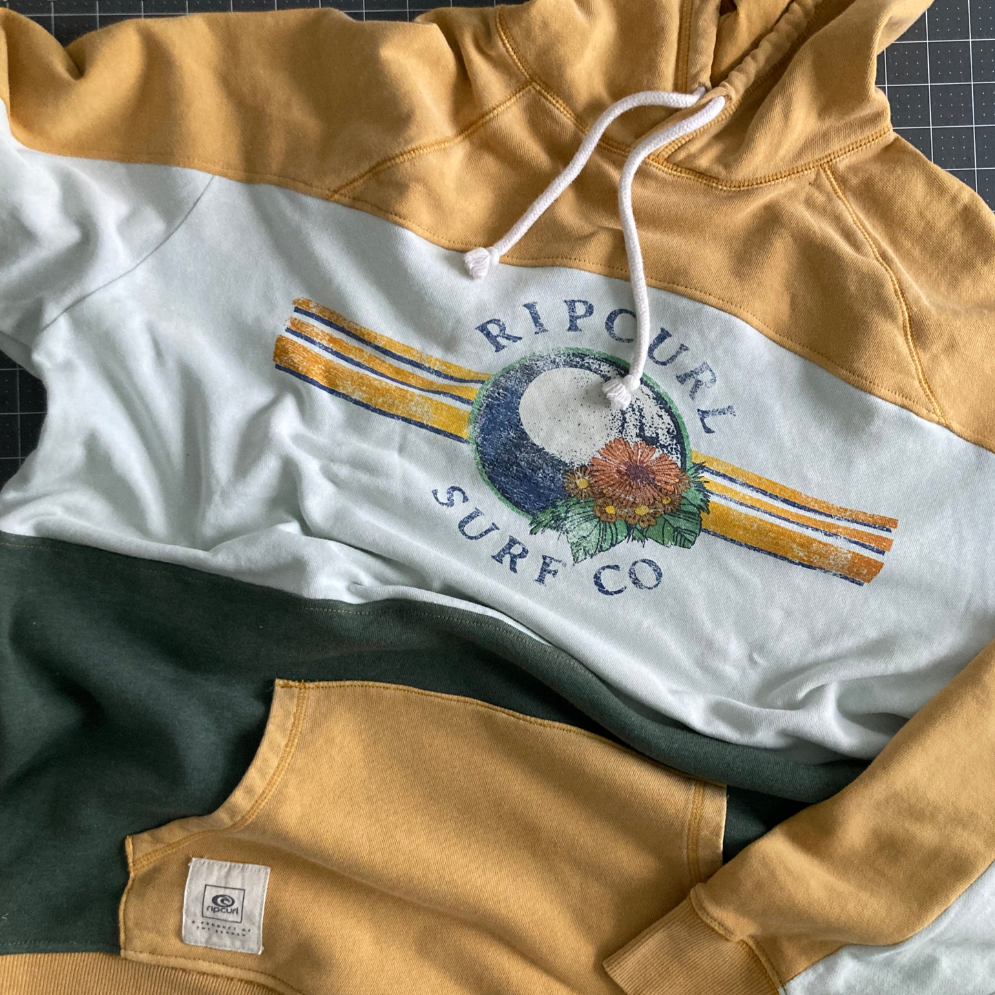 MUSTARD + FLORAL RIP CURL HOODIE