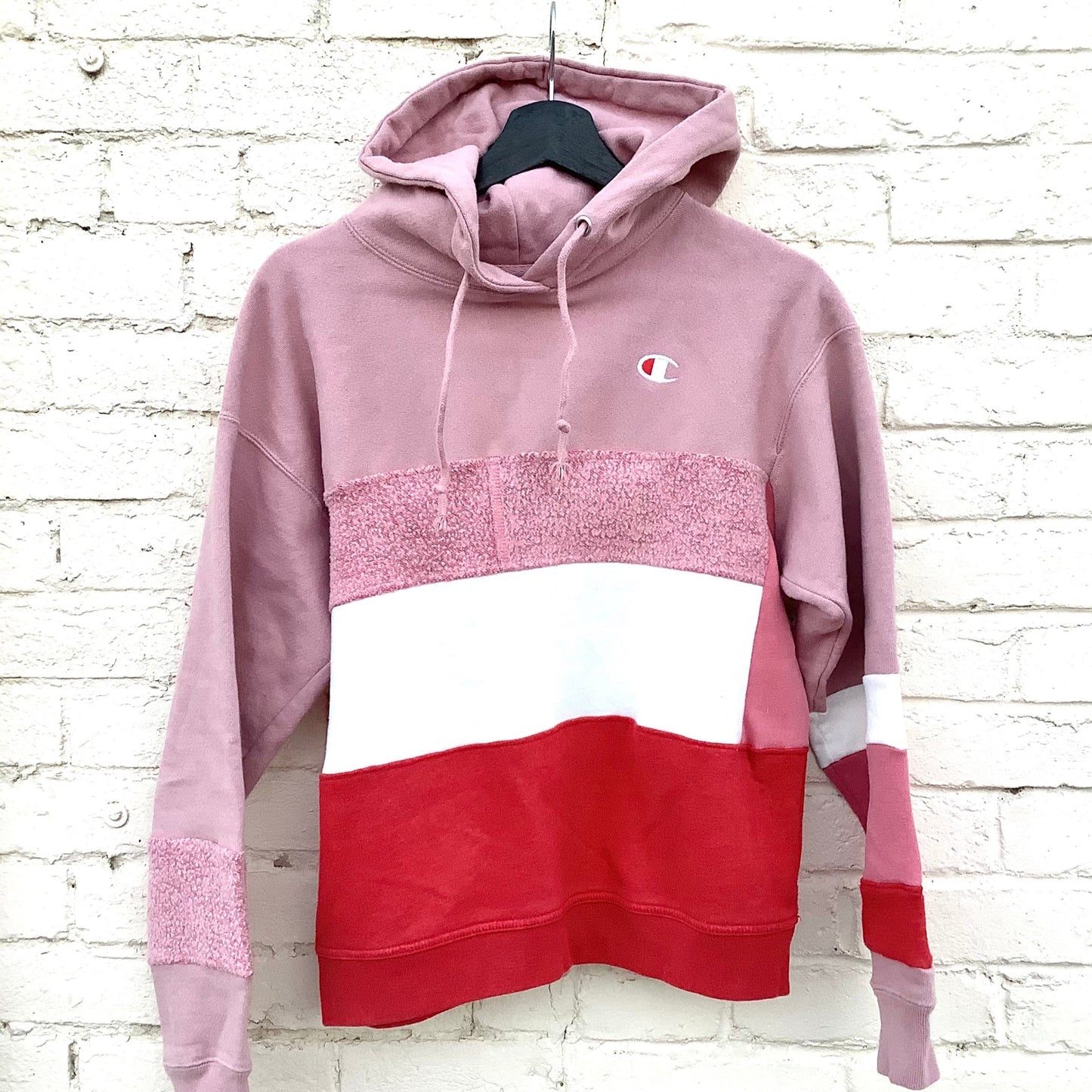 PINK + RED COLOR BLOCKED HOODIE SET