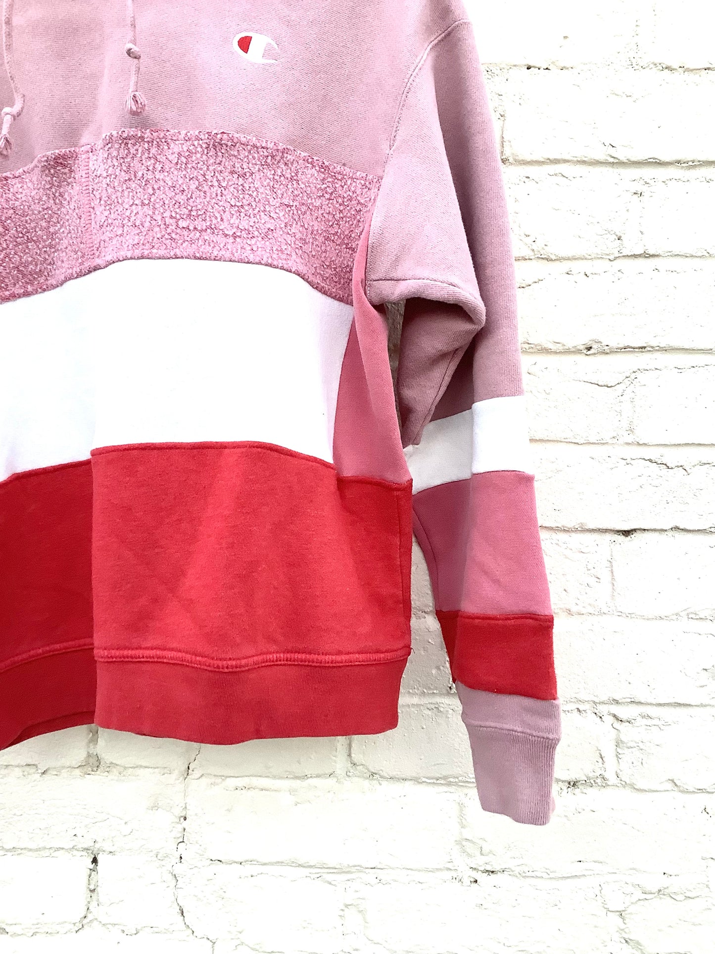 PINK + RED COLOR BLOCKED HOODIE SET