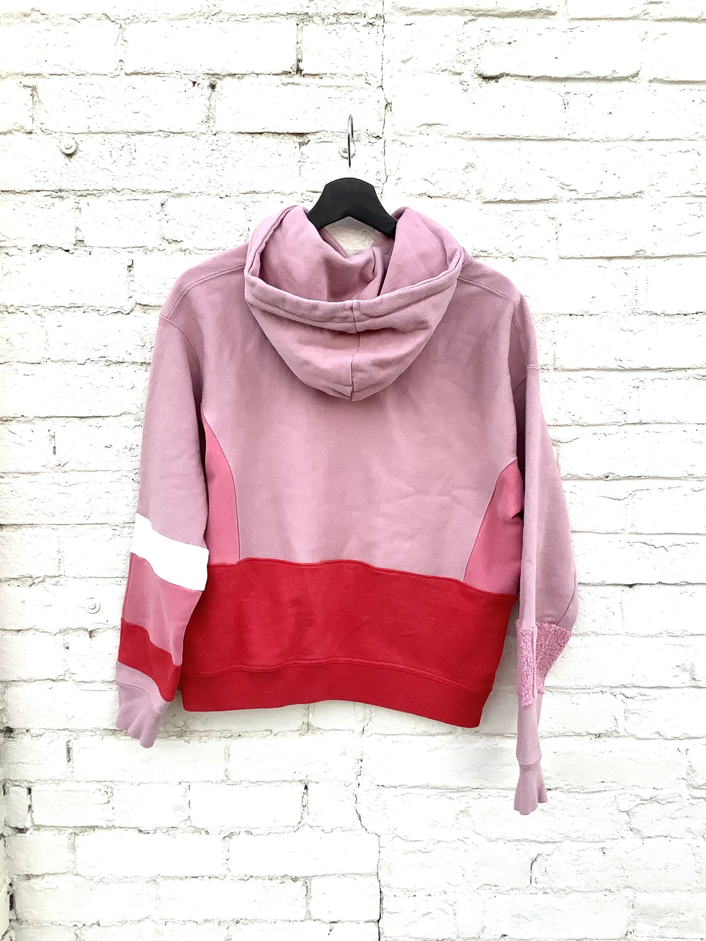 PINK + RED COLOR BLOCKED HOODIE SET