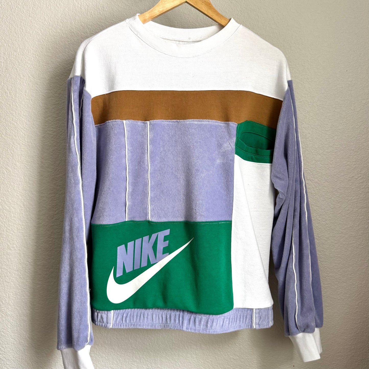GREEN + LAVENDER TERRY NIKE CREW NECK
