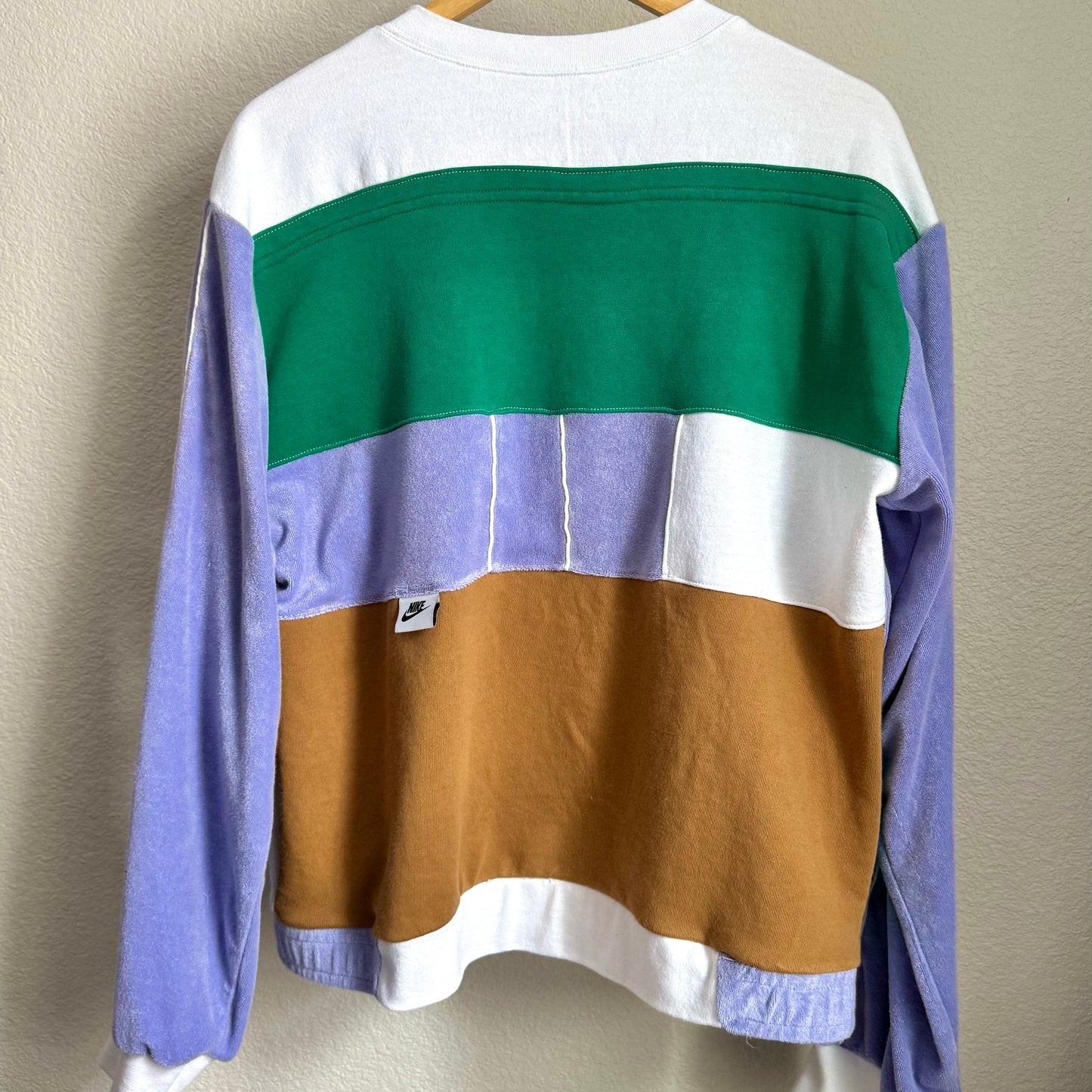 GREEN + LAVENDER TERRY NIKE CREW NECK