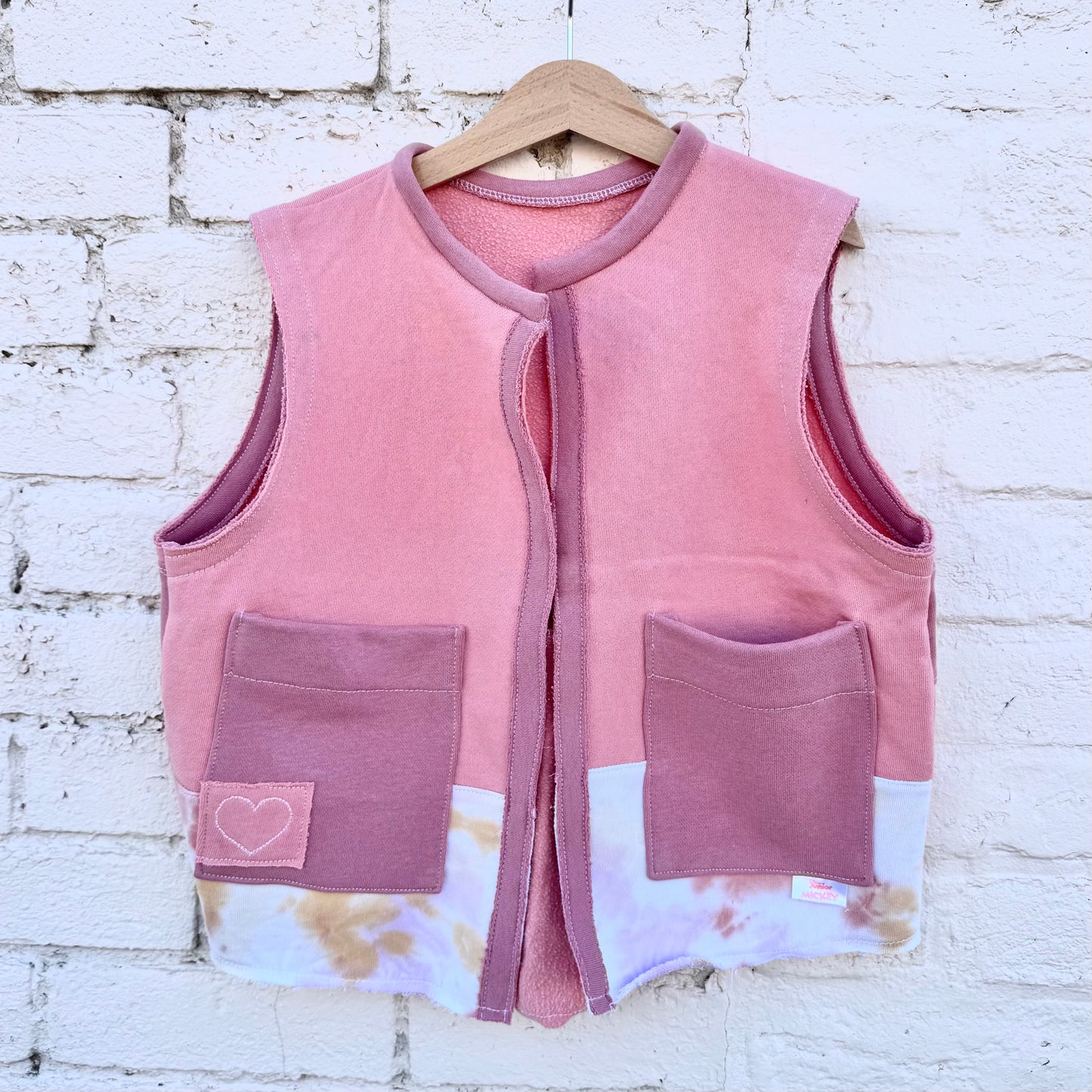 PINK TIE DYE MICKEY + MINNIE VEST