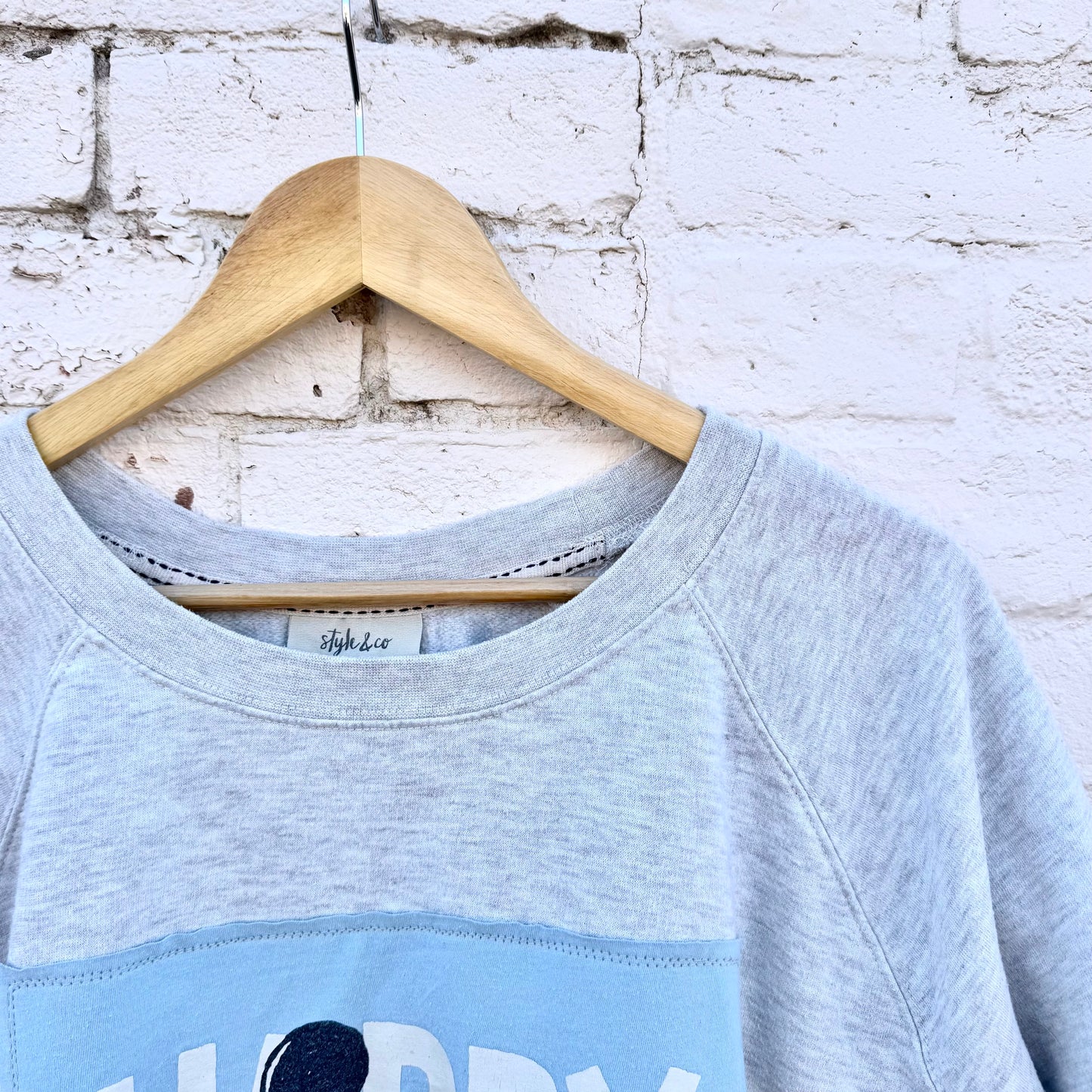 OATMEAL + LIGHT BLUE MICKEY CREW