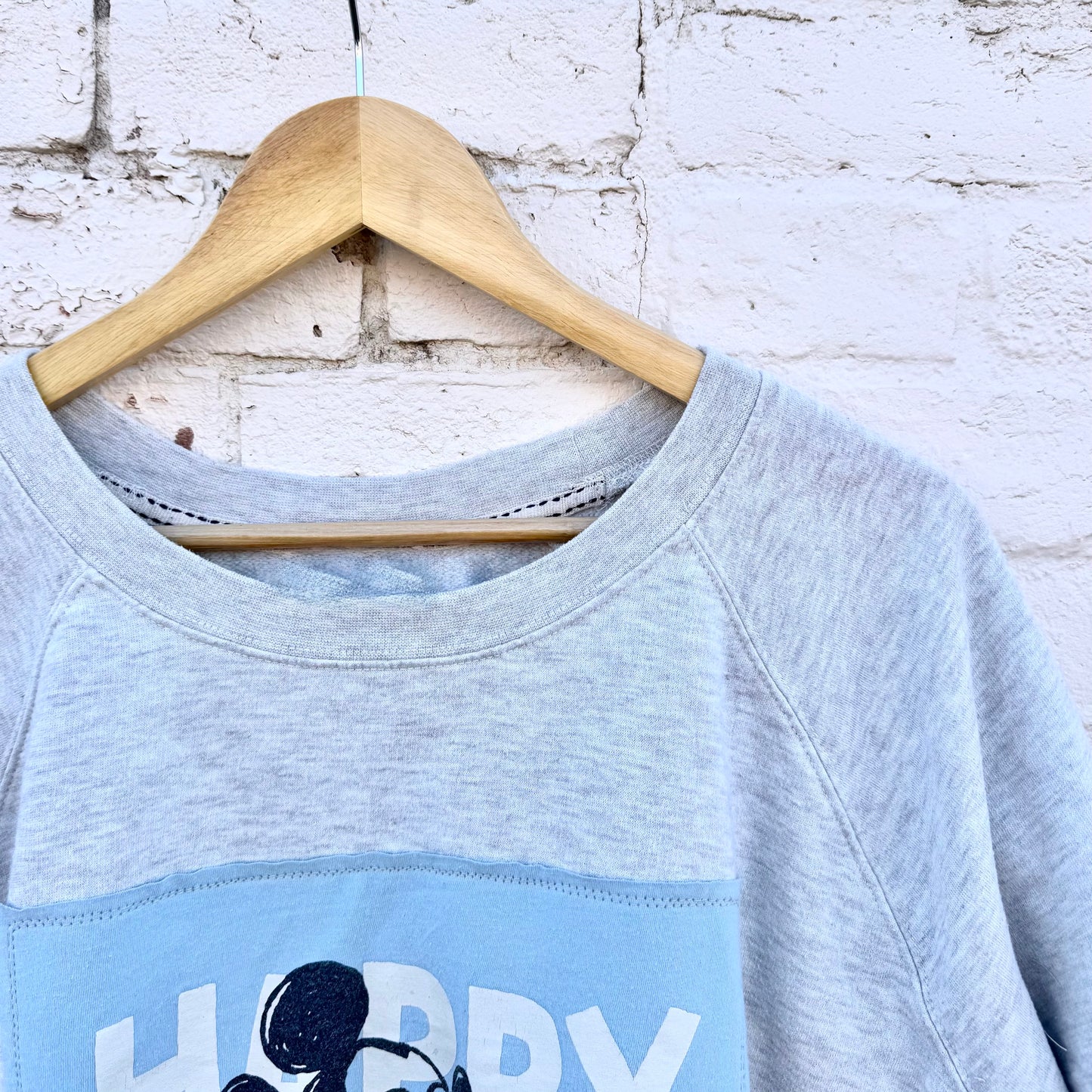 OATMEAL + LIGHT BLUE MICKEY CREW