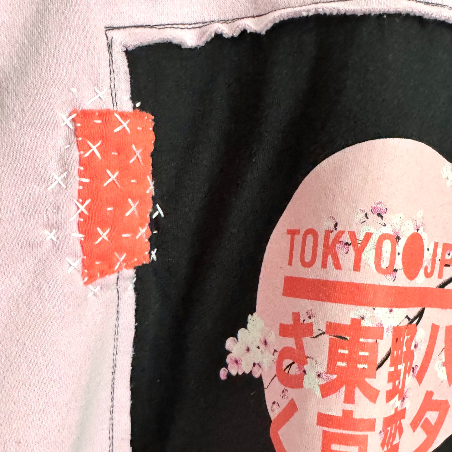 PINK + BLACK SASHIKO CREWNECK