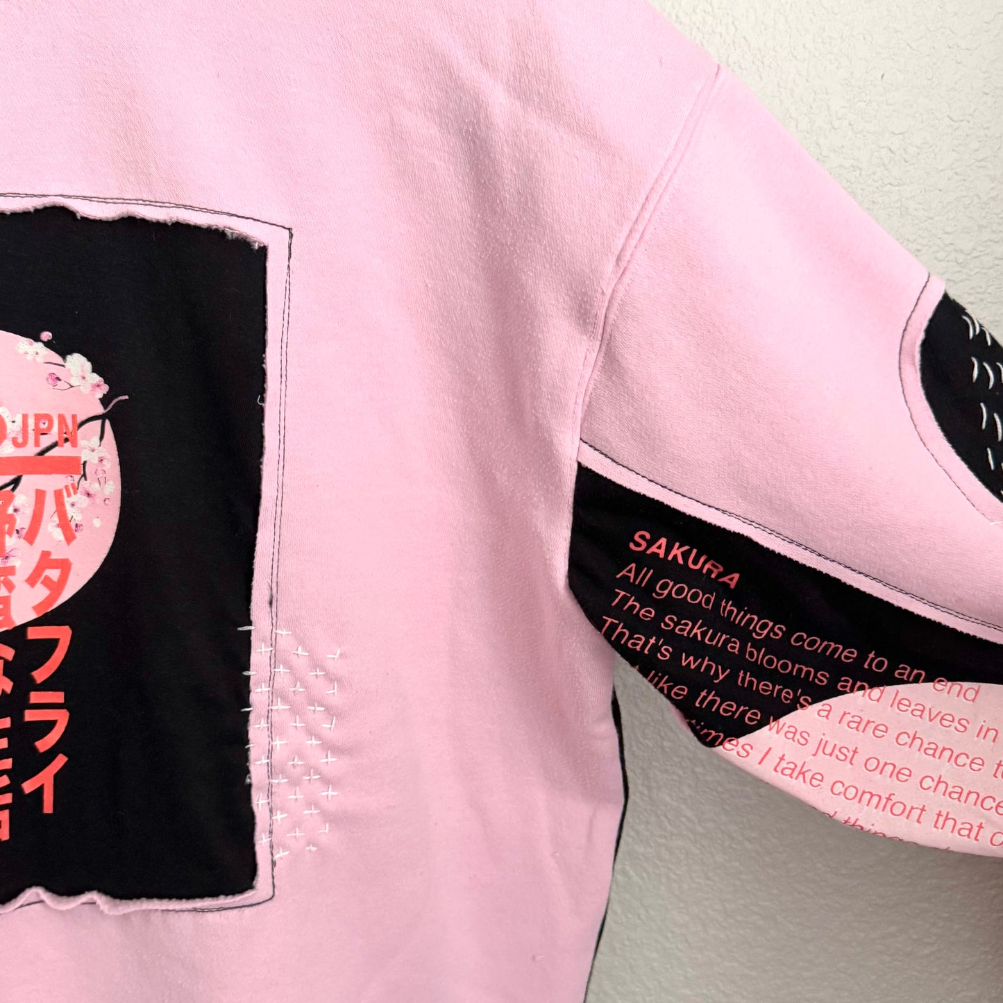 PINK + BLACK SASHIKO CREWNECK
